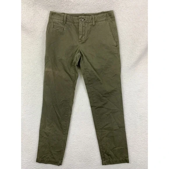 Banana Republic Women's Size 0 Olive Green Chino Pants 100% Cotton NWT - Picture 2 of 12